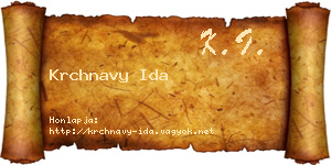 Krchnavy Ida névjegykártya